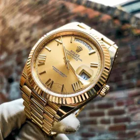 Rolex Oyster Perpetual Day-Date Gold Dial Metal Men's Automatic Watch For Man Gift Top Quality Rlx-Oyster Gold