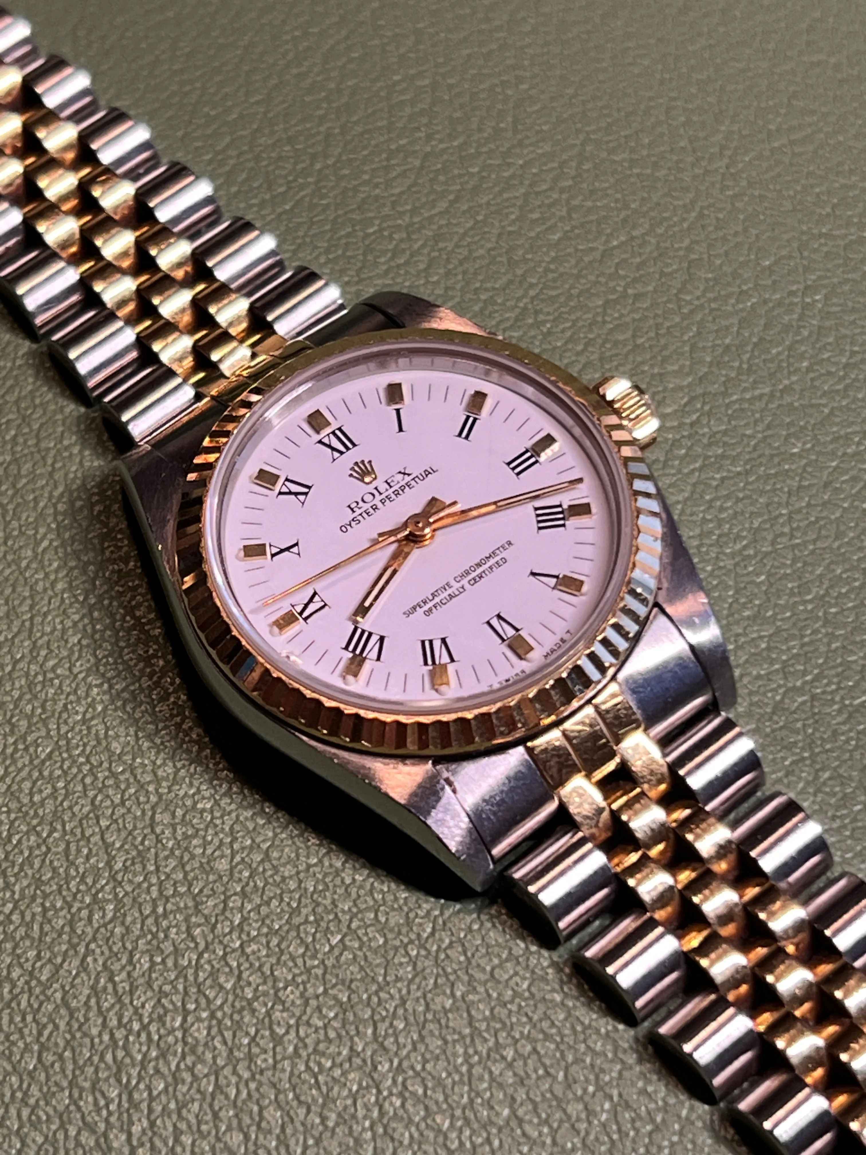 Rolex - Pre-owned Two Tone Yellow Gold Oyster Perpetual 31mm White Dial 67513