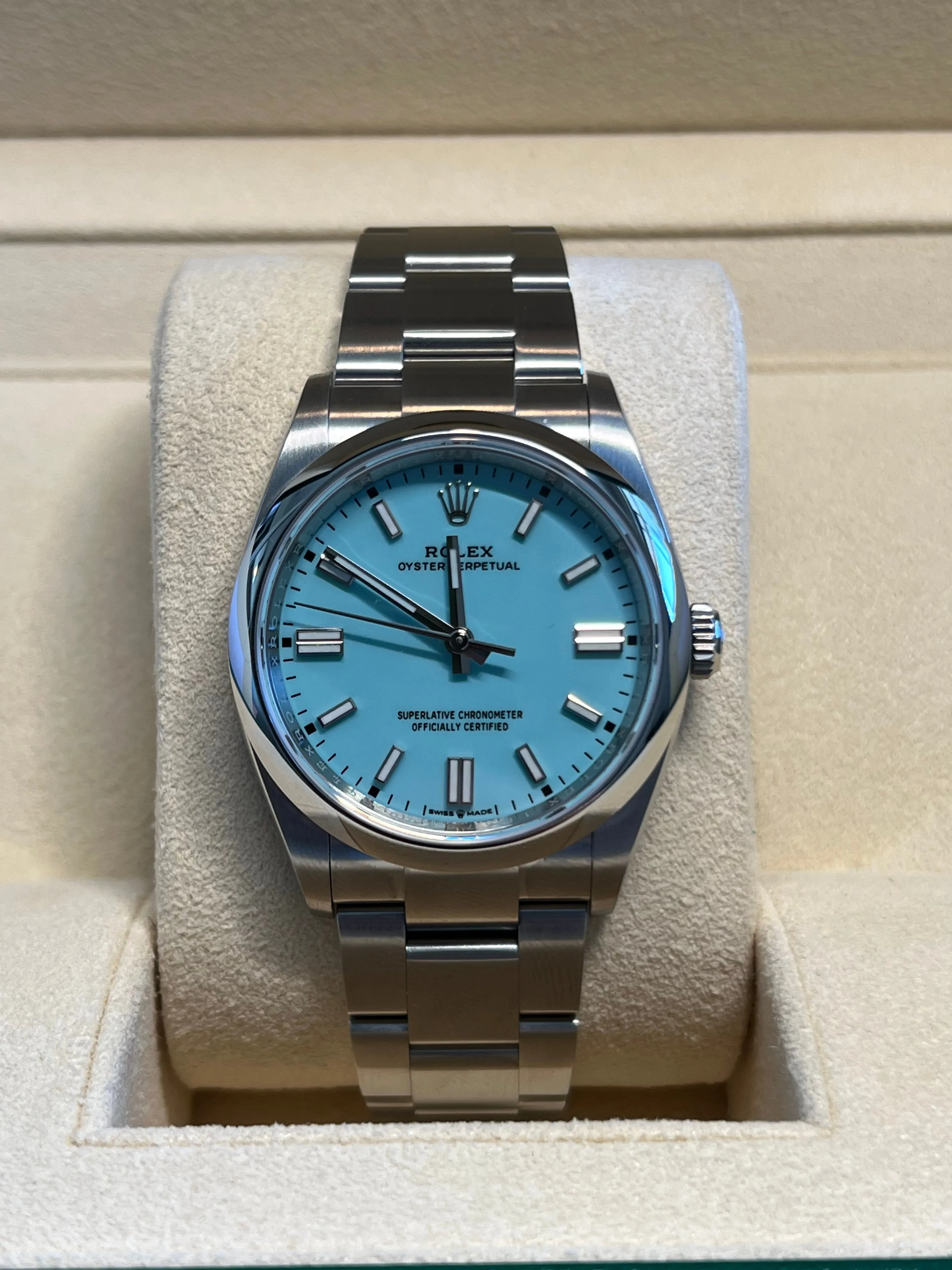 Rolex - Unworn Oyster Perpetual 36mm Tiffany Dial 126000
