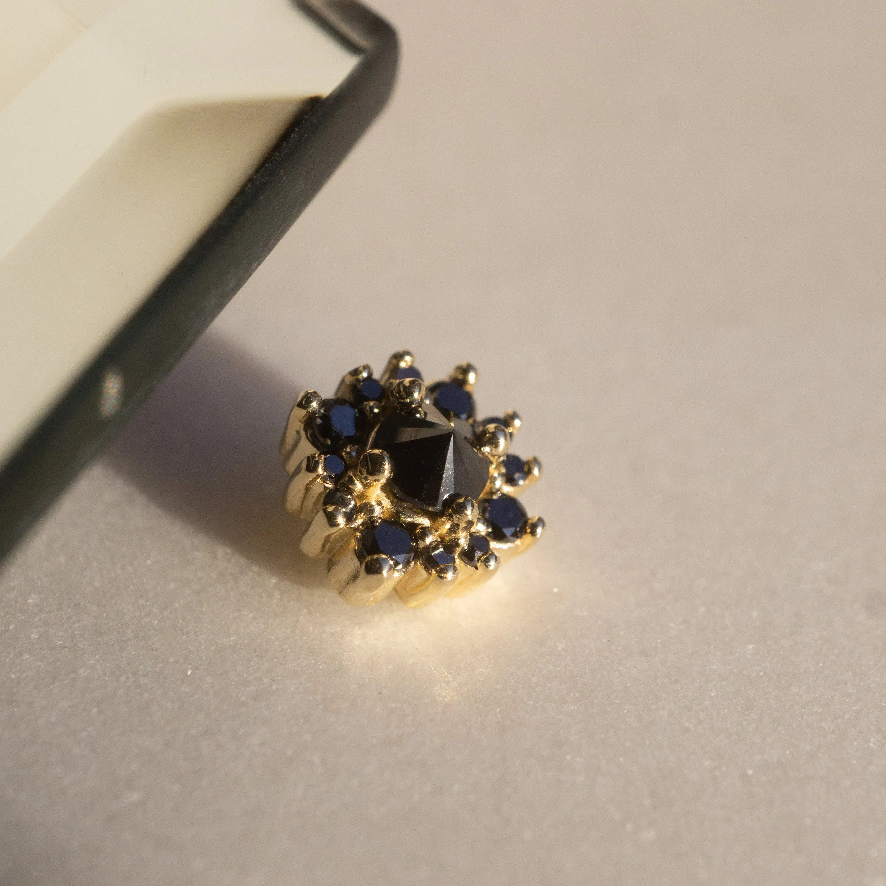 Rosalie Black Diamond Cluster Threaded End