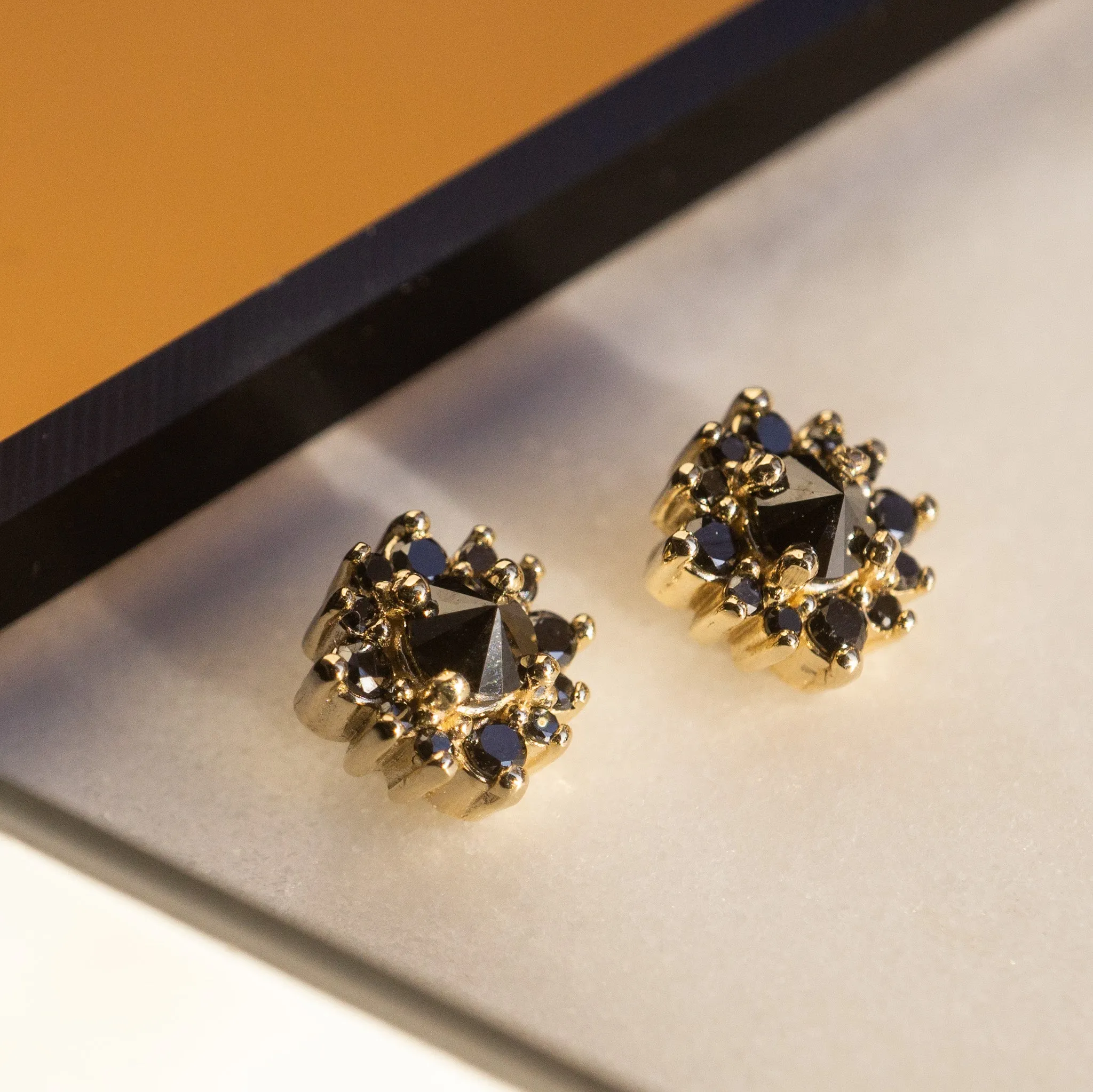 Rosalie Black Diamond Cluster Threaded End