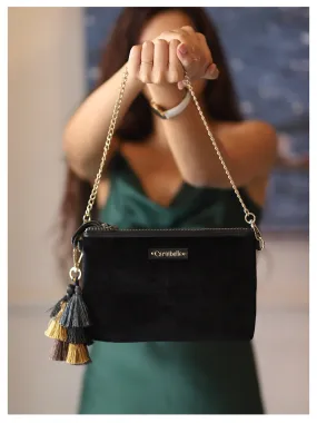 RUMI Tassel Clutch - Rich Classic Black