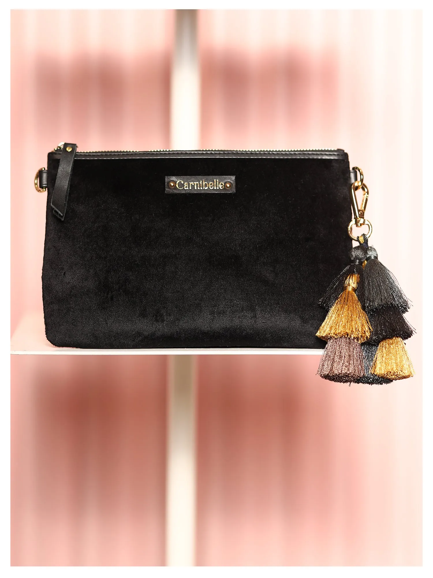 RUMI Tassel Clutch - Rich Classic Black