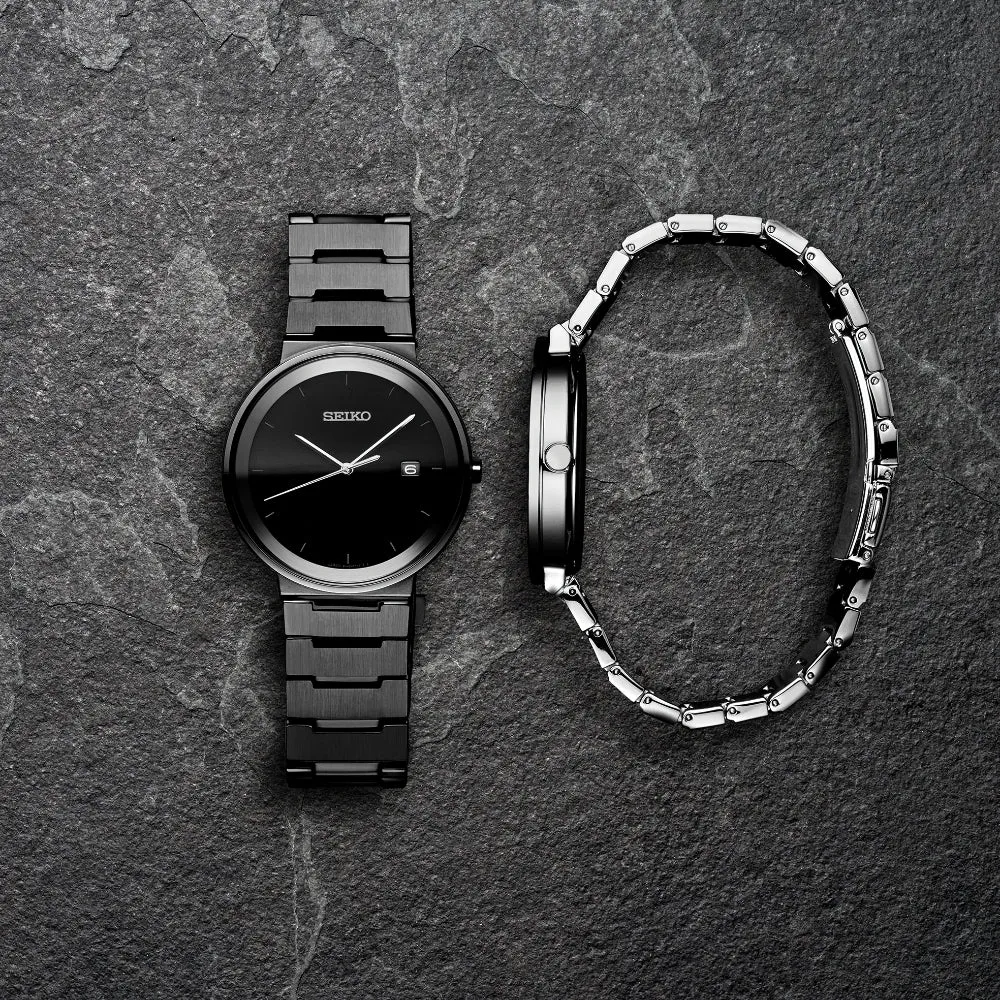 Seiko Essentials Collection 40.6mm Black Quartz Watch