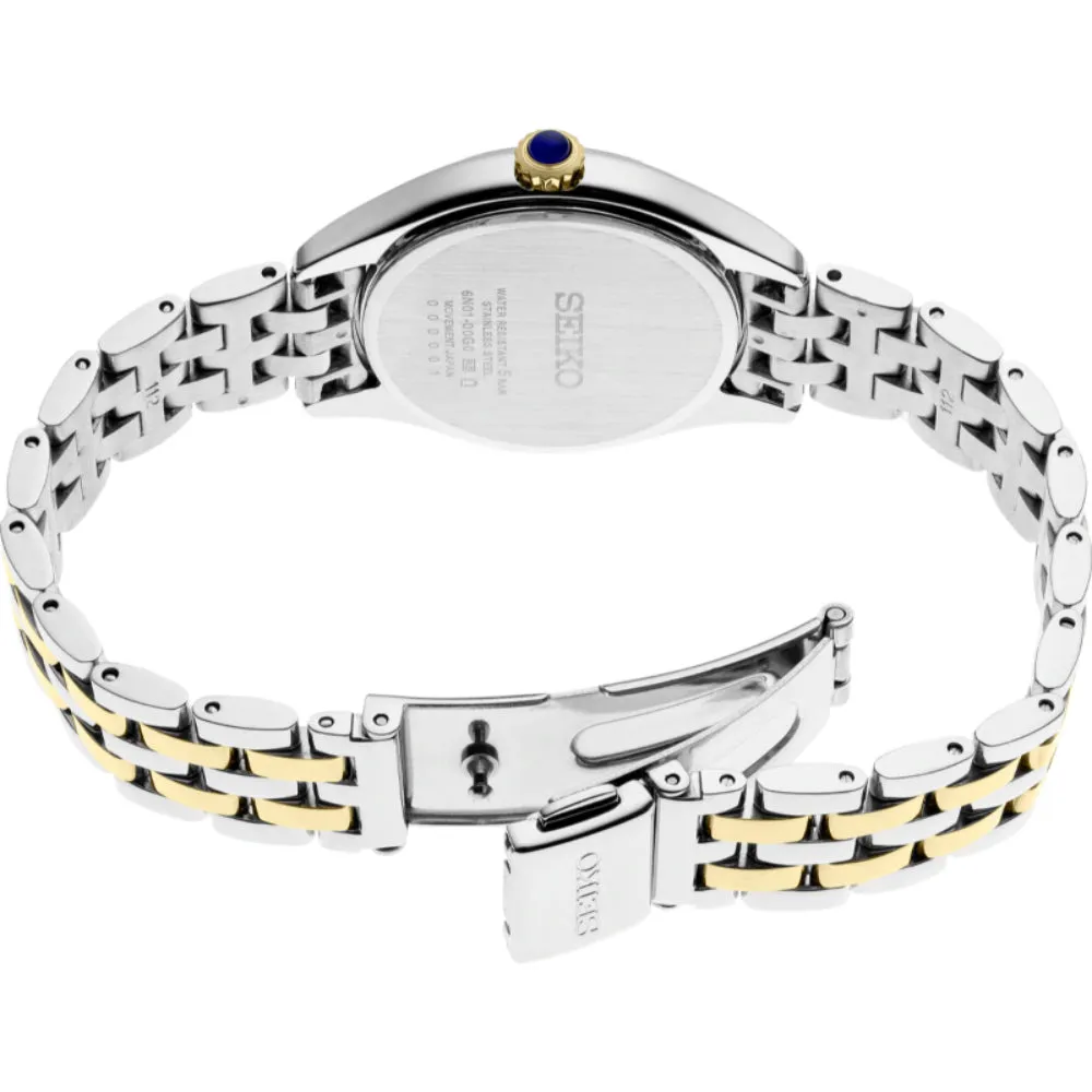 Seiko Essentials Two-Tone 29mm Quartz Watch with Swarovski Crystals