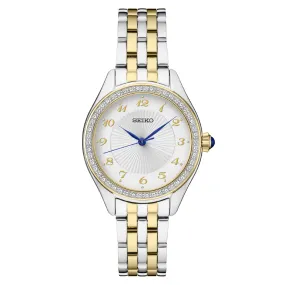 Seiko Essentials Two-Tone 29mm Quartz Watch with Swarovski Crystals