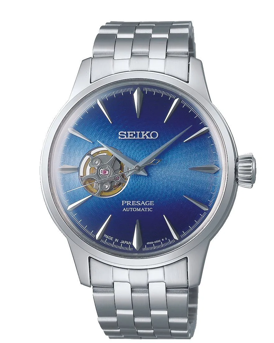 Seiko Presage Blue and Silver Men's Watch SSA439J