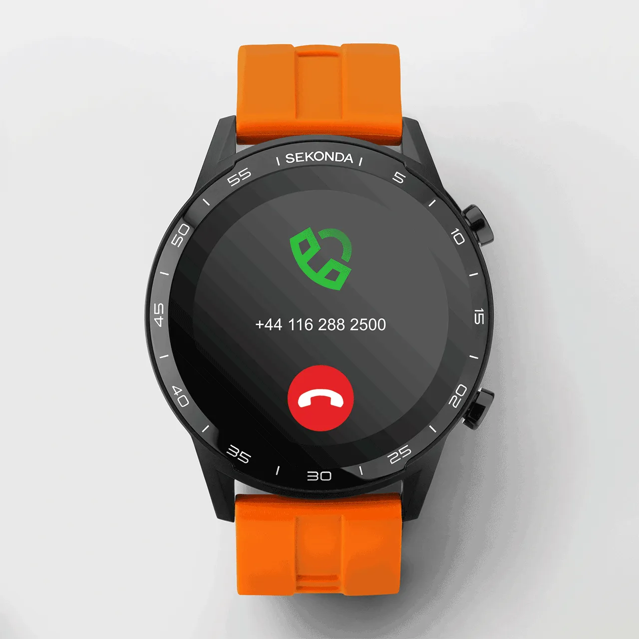 Sekonda Active Smartwatch | Black Case & Orange Silicone Strap | 1911