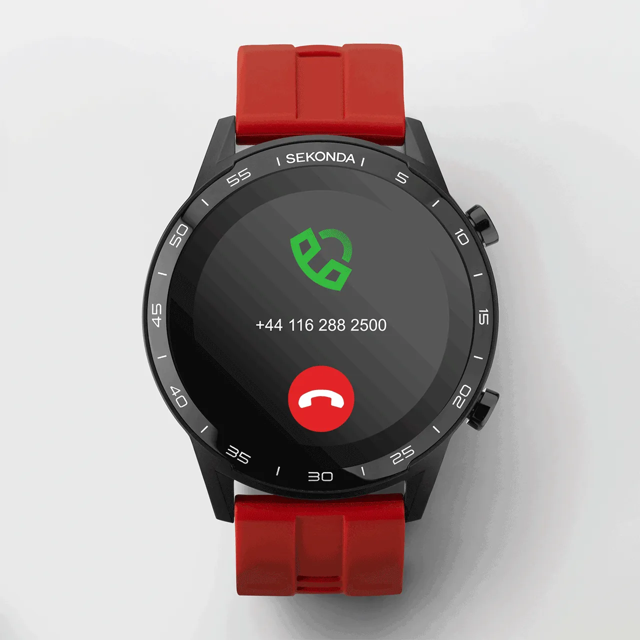 Sekonda Active Smartwatch | Black Case & Red Silicone Strap | 1910