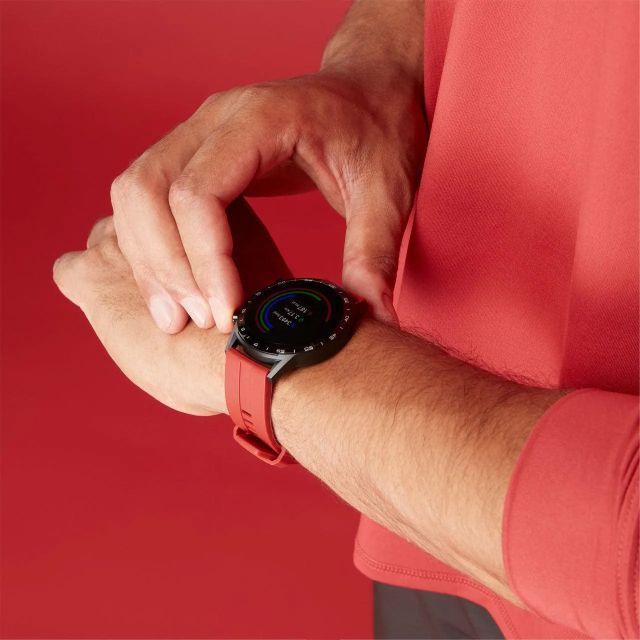 Sekonda Active Smartwatch | Black Case & Red Silicone Strap | 1910