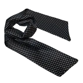 Silk Head Scarf - Black Polka Dot