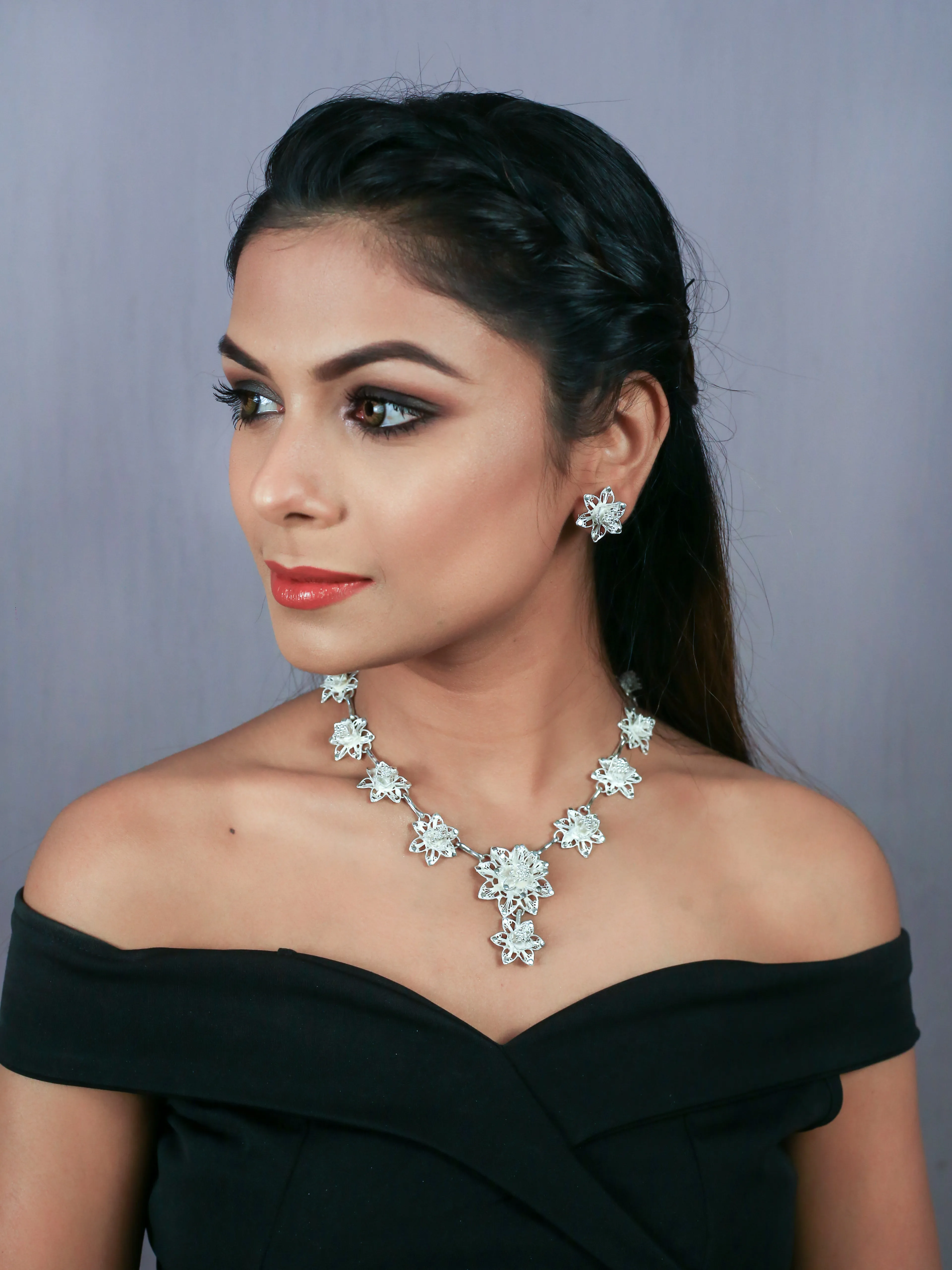 Silver Linings "Classic" Silver Filigree Handmade Necklace Set