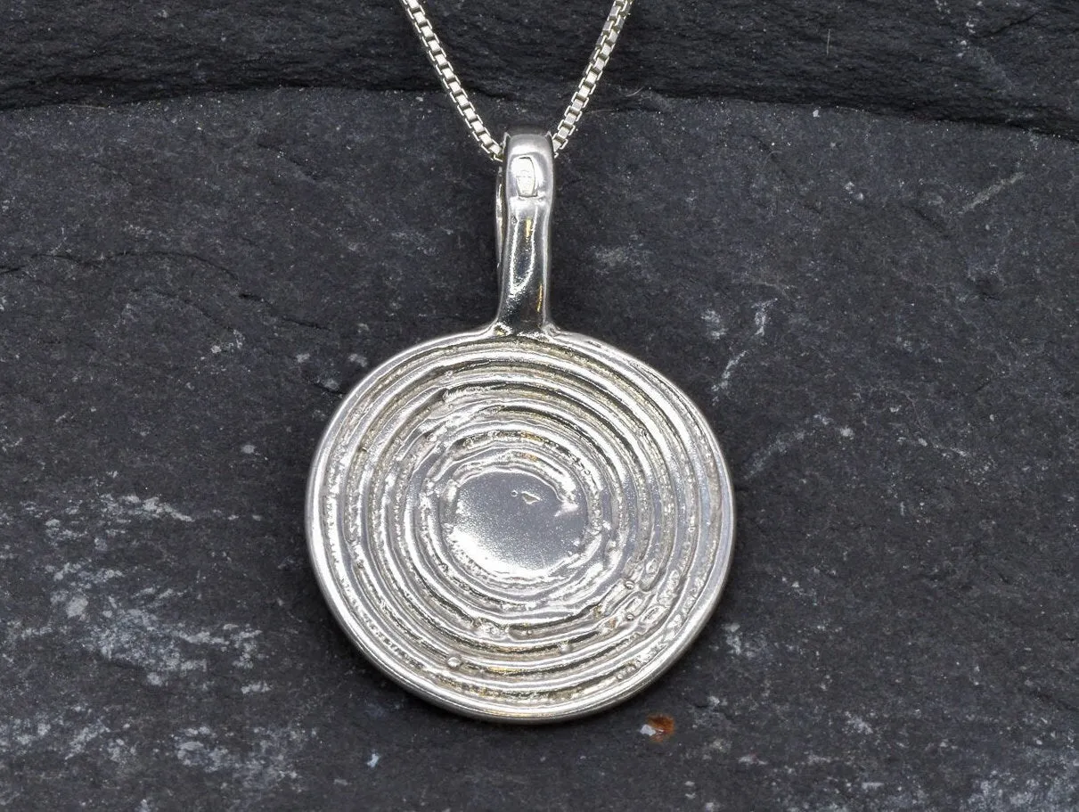 Silver Spiral Necklace - Silver Circle Pendant - Silver Infinity Necklace