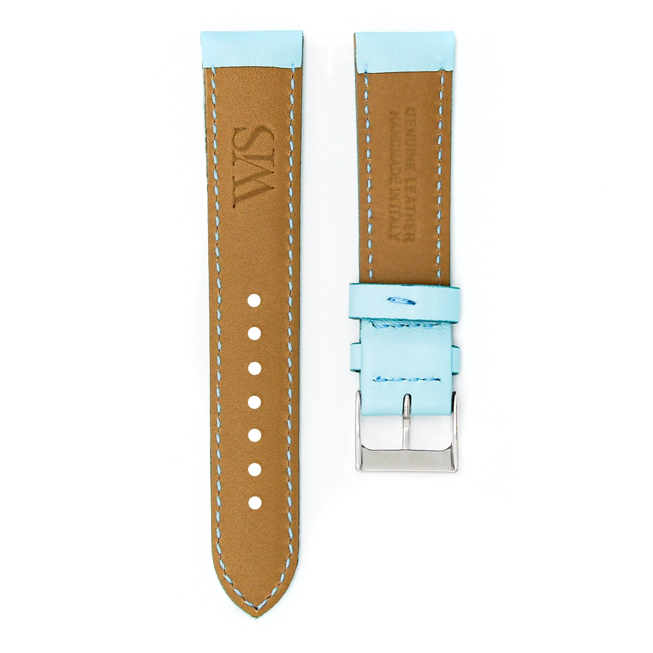 Sky Blue - Handmade Italian Leather Watch Strap For Rolex Oyster Perpetual