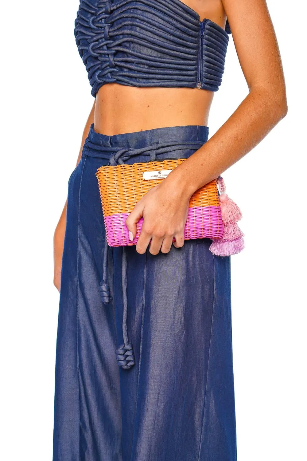 Small Clementine Rose Lemon Drop Citron Clutch