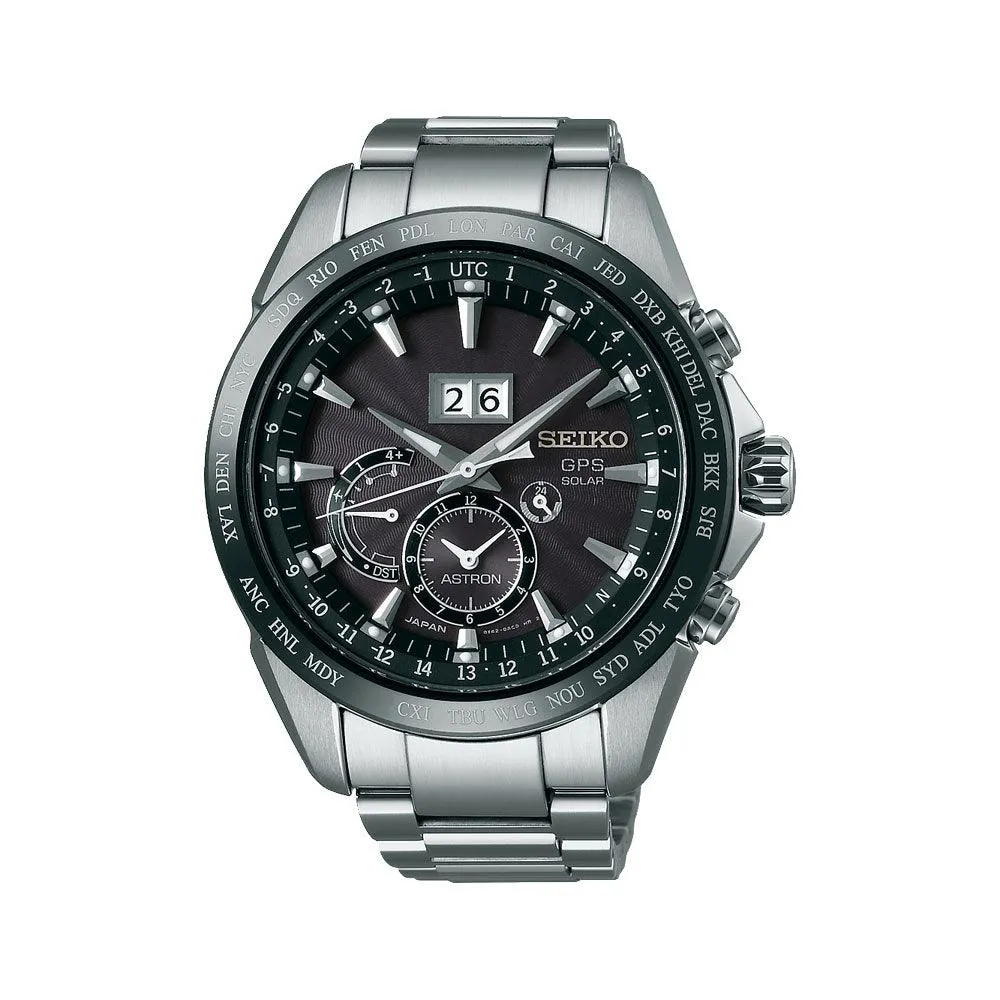 SSE149J - Mens Astron GPS Solar Steel & Cermainc Watch