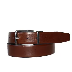 STEFANO - Mens Black and Brown Reversible Genuine Leather Belt