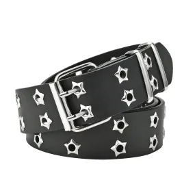 Stellar Obsidian Double-Buckle Rivet Belt