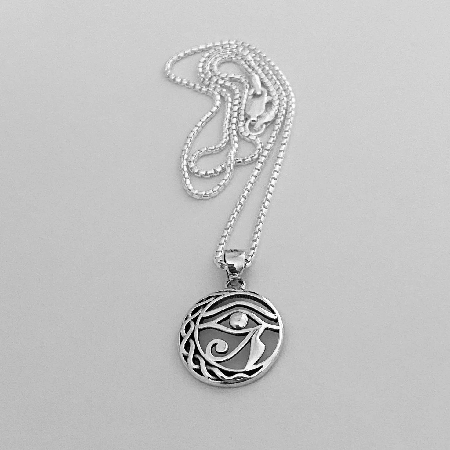 Sterling Silver Eye of Horus Necklace, Evil Eye Necklace, Silver Necklaces, Eye of Ra Necklace