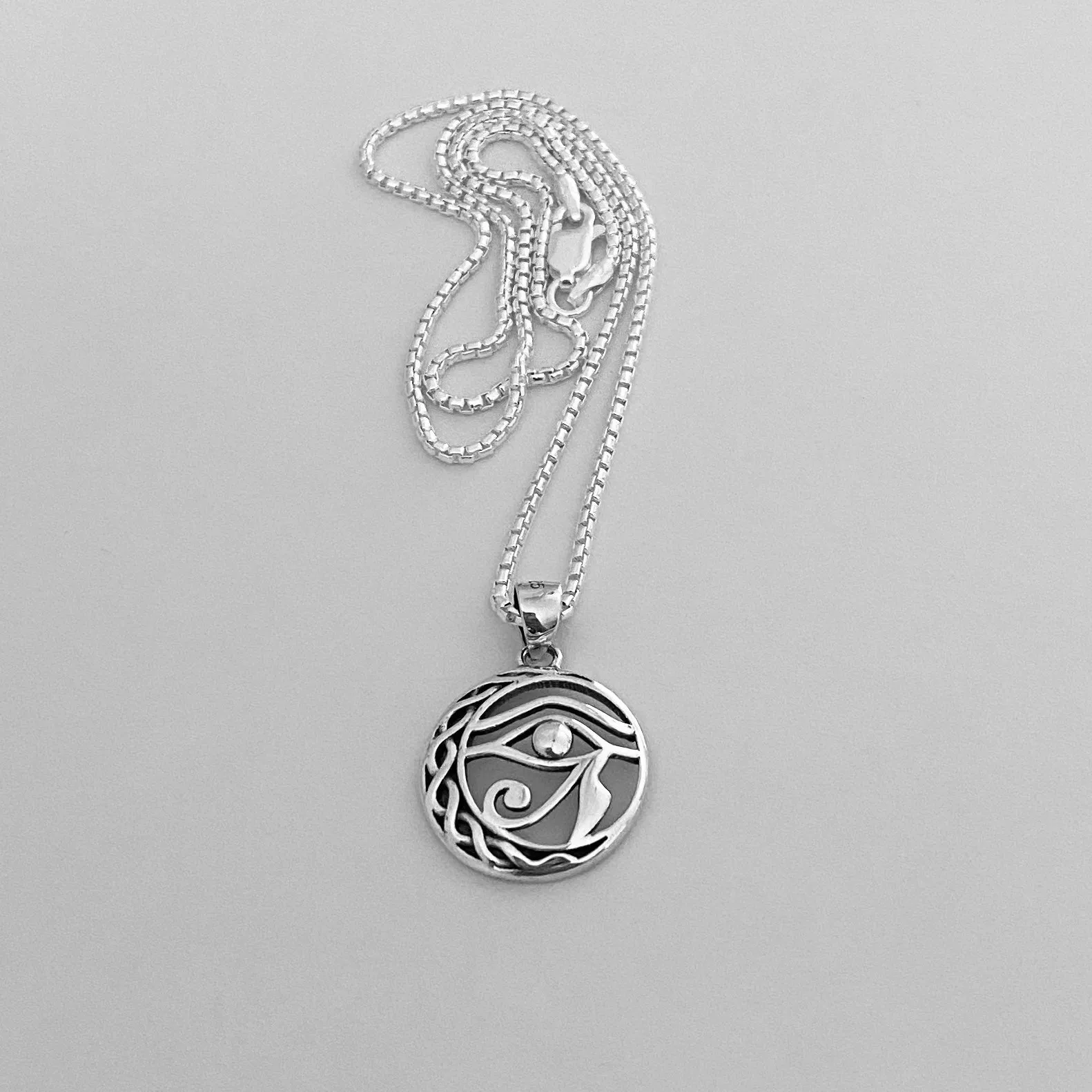 Sterling Silver Eye of Horus Necklace, Evil Eye Necklace, Silver Necklaces, Eye of Ra Necklace