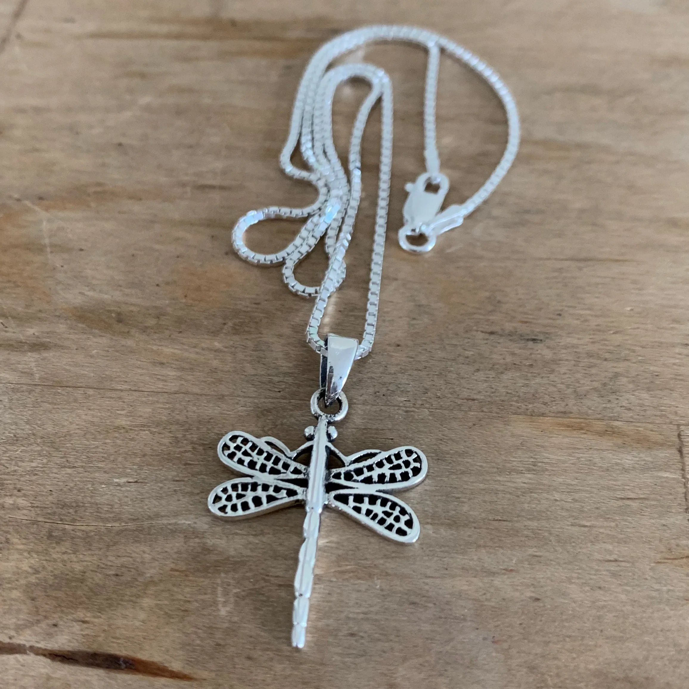 Sterling Silver Large Dragonfly Necklace, Silver Necklace, Boho Necklace, Spirit Necklace