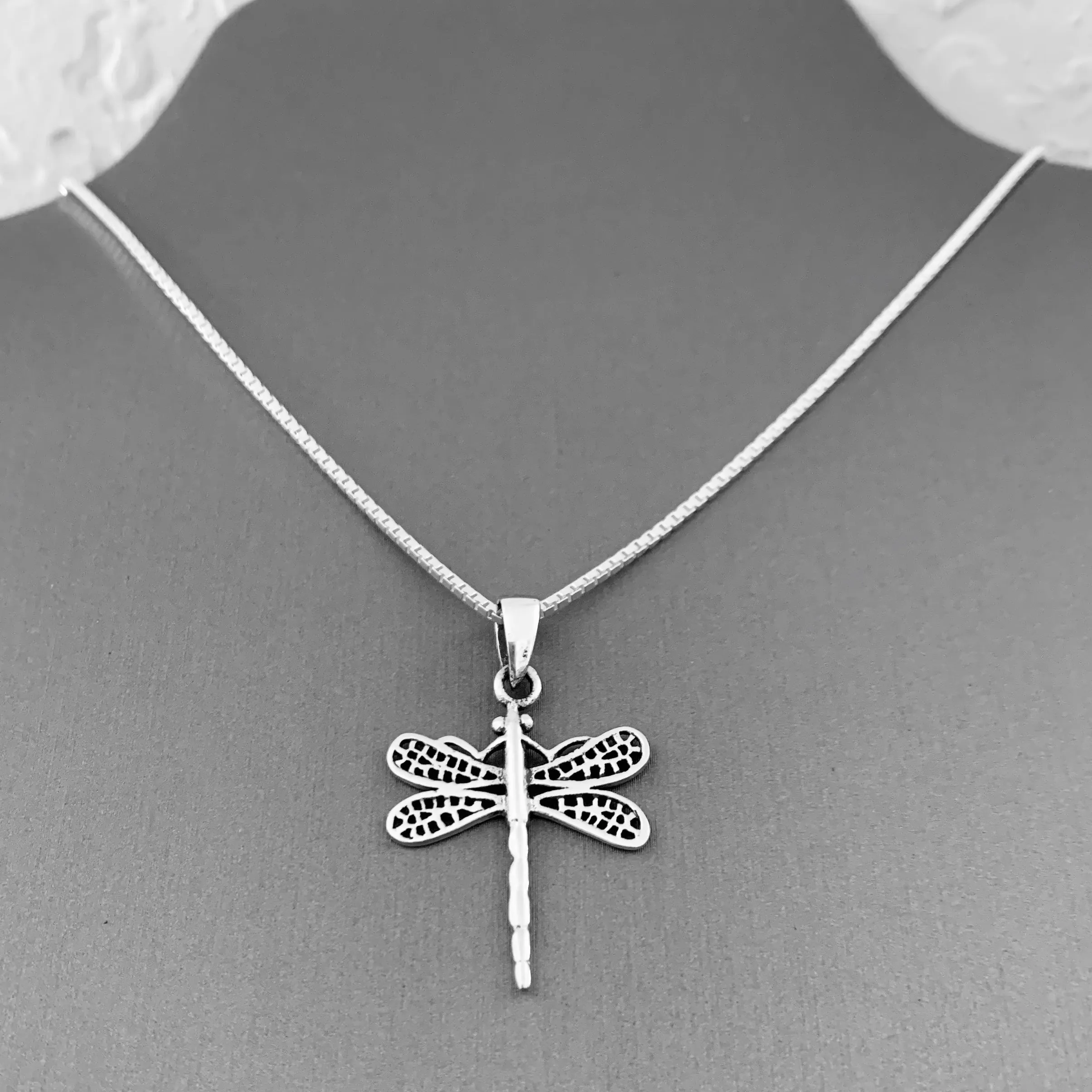 Sterling Silver Large Dragonfly Necklace, Silver Necklace, Boho Necklace, Spirit Necklace