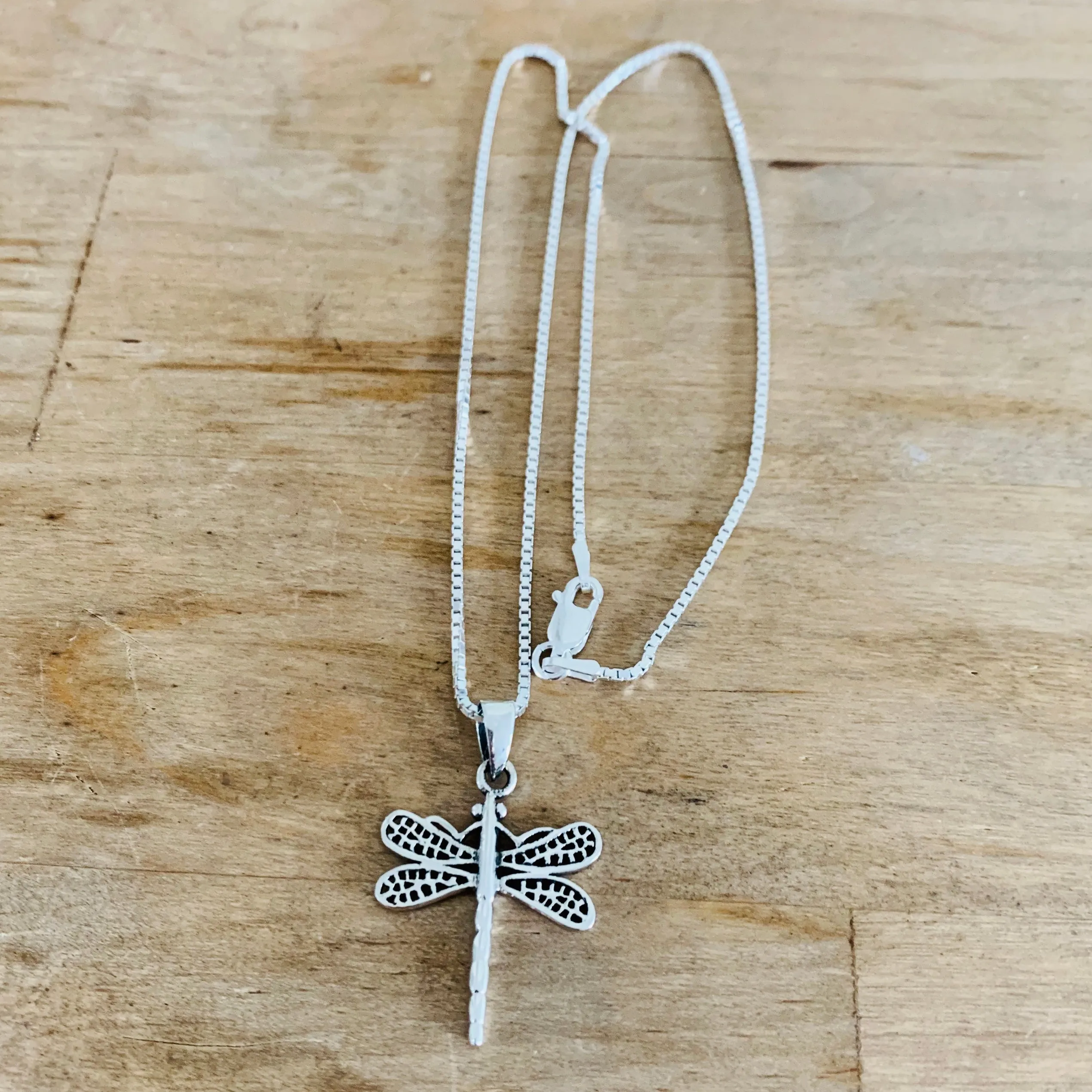 Sterling Silver Large Dragonfly Necklace, Silver Necklace, Boho Necklace, Spirit Necklace