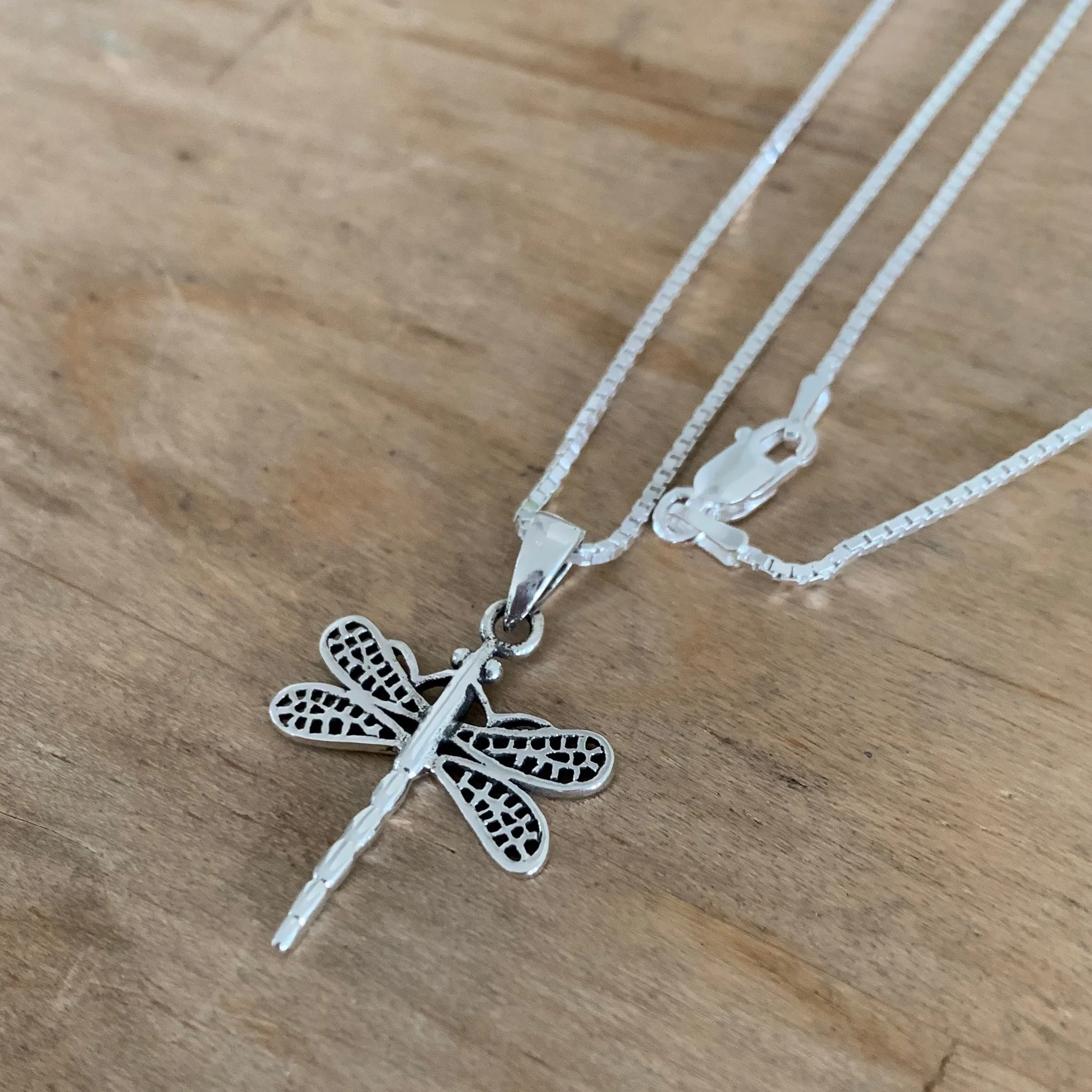 Sterling Silver Large Dragonfly Necklace, Silver Necklace, Boho Necklace, Spirit Necklace