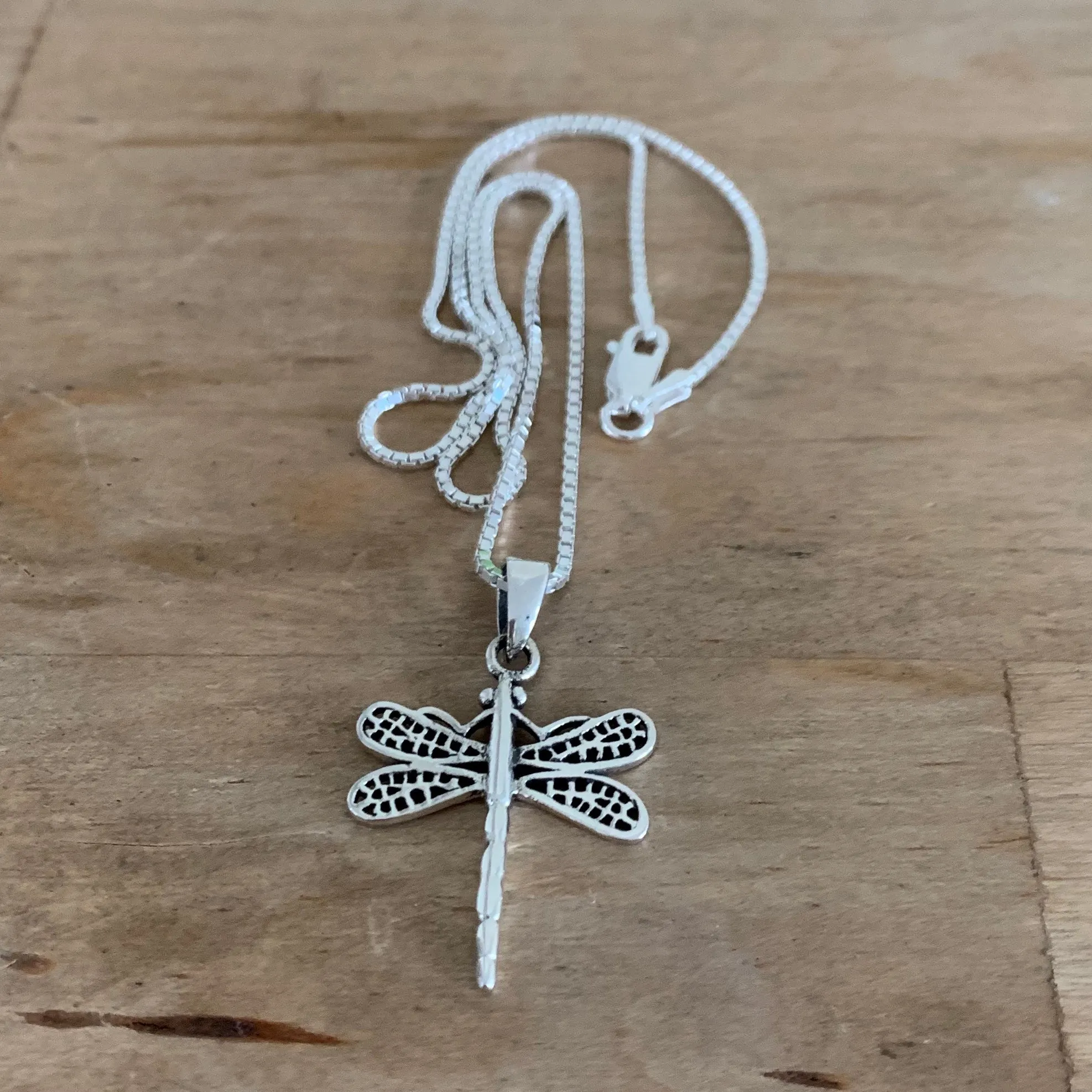 Sterling Silver Large Dragonfly Necklace, Silver Necklace, Boho Necklace, Spirit Necklace