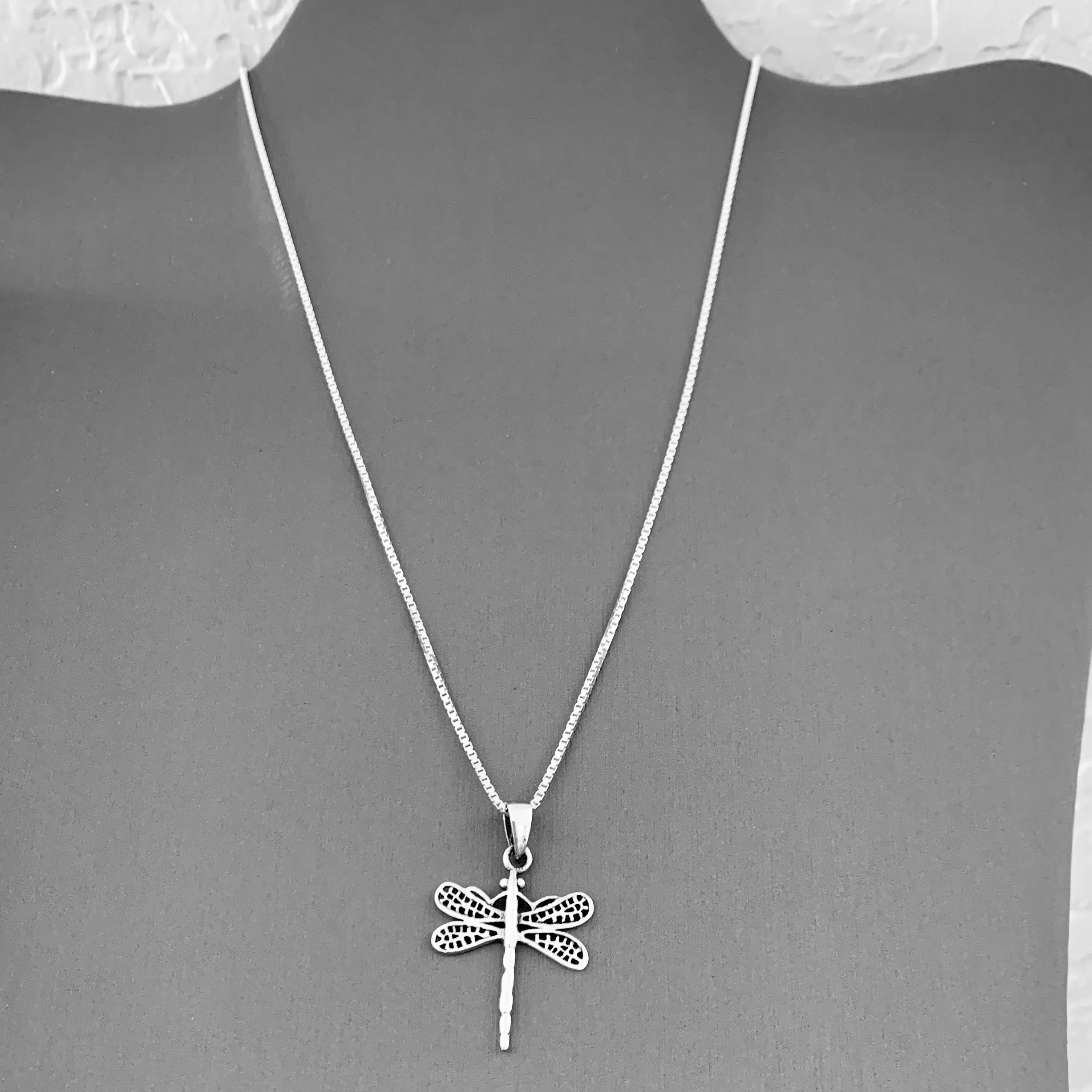 Sterling Silver Large Dragonfly Necklace, Silver Necklace, Boho Necklace, Spirit Necklace