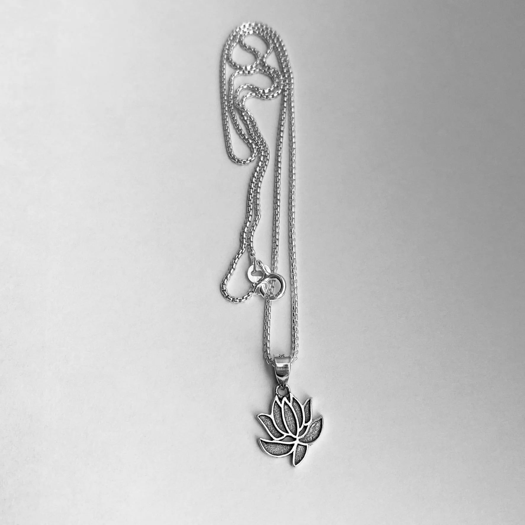 Sterling Silver Little Dainty Lotus Necklace, Silver Necklace, Flower Necklace, Boho Necklace