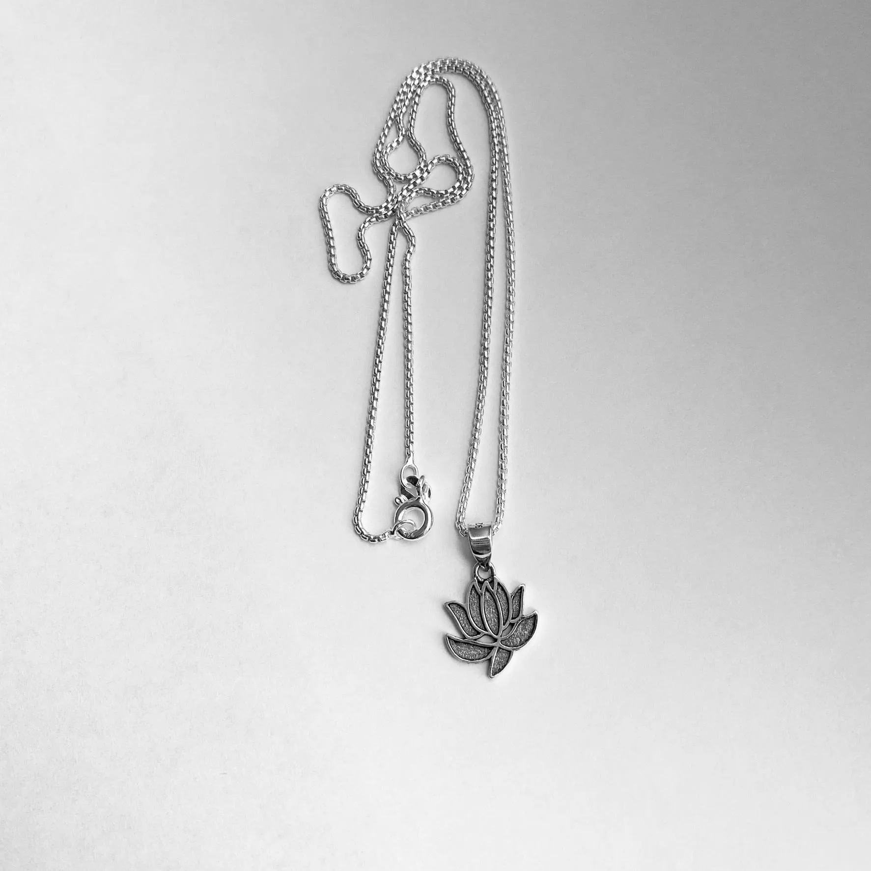 Sterling Silver Little Dainty Lotus Necklace, Silver Necklace, Flower Necklace, Boho Necklace