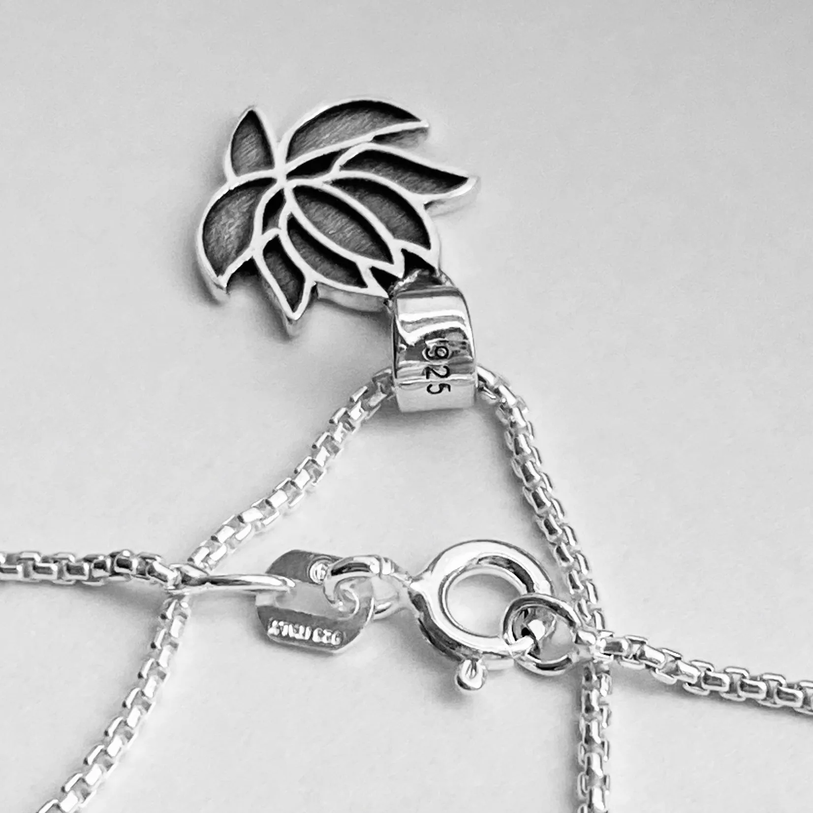 Sterling Silver Little Dainty Lotus Necklace, Silver Necklace, Flower Necklace, Boho Necklace