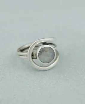 Sterling Silver Moonstone Loop Ring