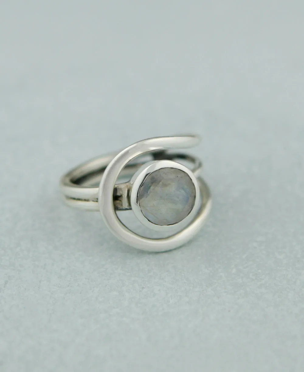 Sterling Silver Moonstone Loop Ring