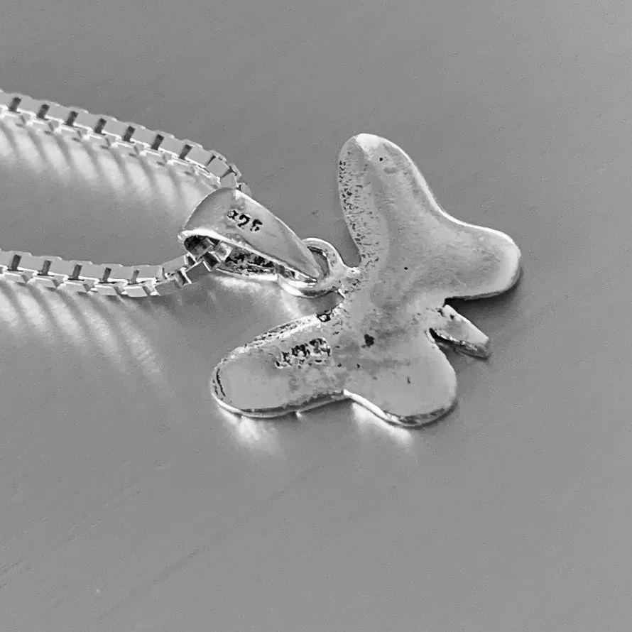 Sterling Silver Small Butterfly Necklace, Boho Necklace, Silver Necklace