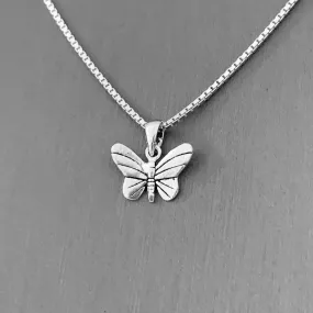 Sterling Silver Small Butterfly Necklace, Boho Necklace, Silver Necklace