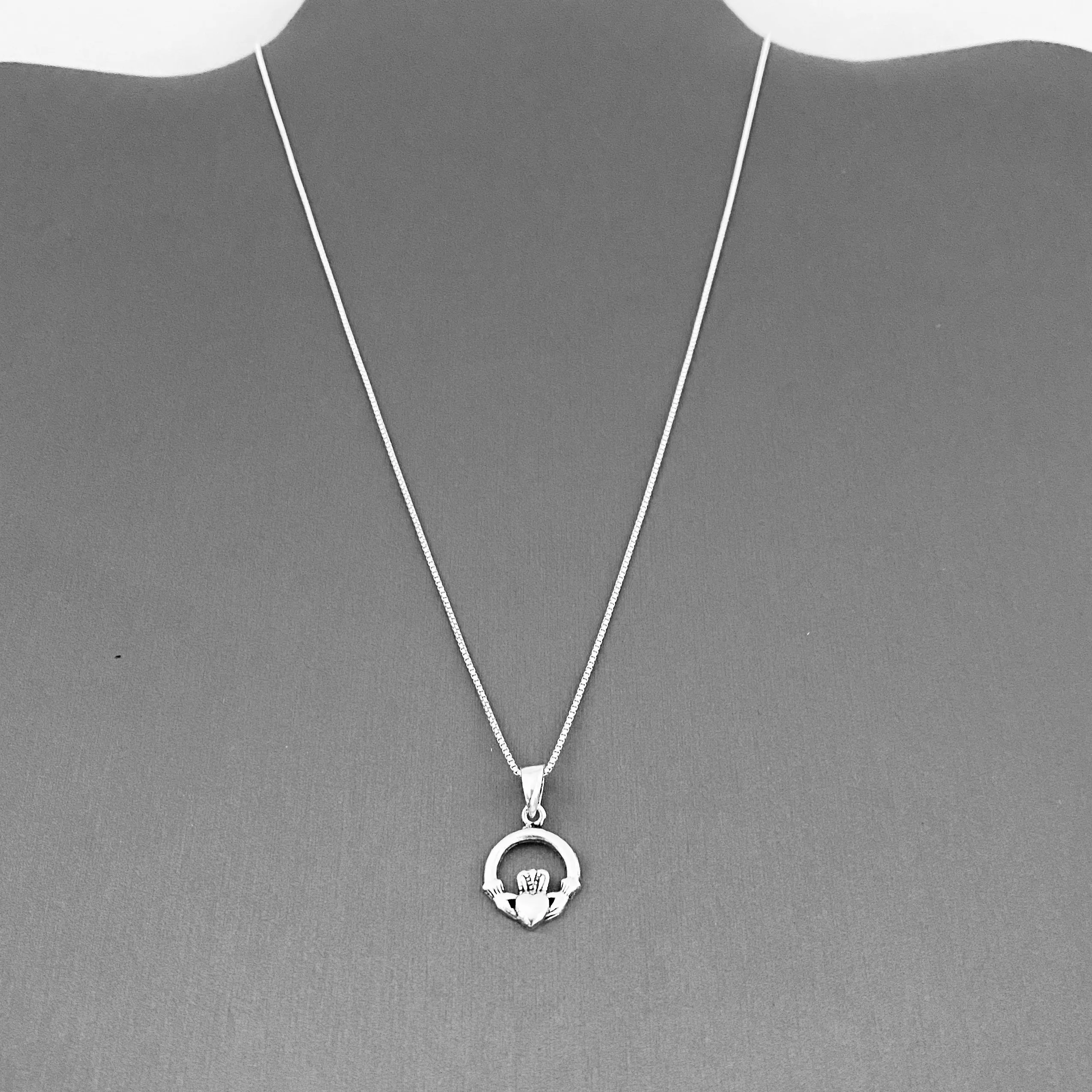 Sterling Silver Small Claddagh Necklace, Silver Necklace, Heart Necklace, Dainty Necklace