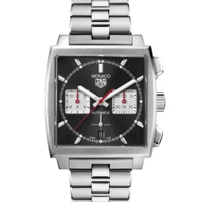TAG Heuer Black Dial and Steel Bracelet Monaco 39mm Watch