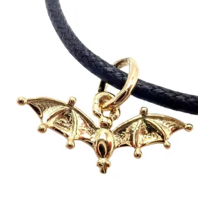 Temple St Clair 18k Gold Bat Charm Cord Bracelet