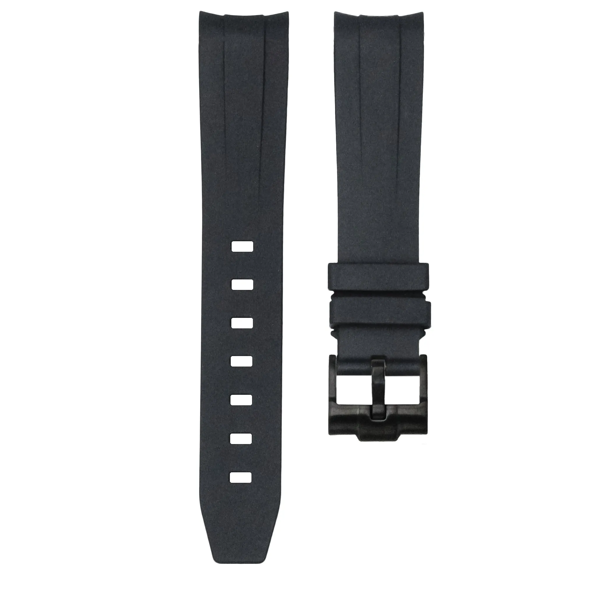 Tuxedo Black - Rubber Watch Strap For Rolex Oyster Perpetual