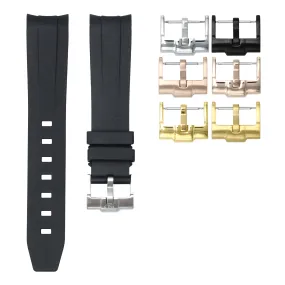 Tuxedo Black - Rubber Watch Strap For Rolex Oyster Perpetual