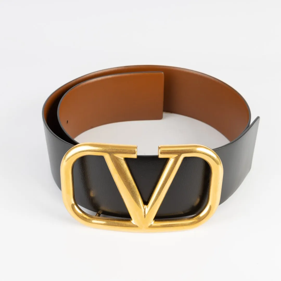 Valentino Garavani Vlogo Reversible Leather Belt
