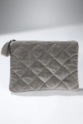 Velvet Quilted Clutch