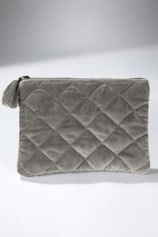 Velvet Quilted Clutch
