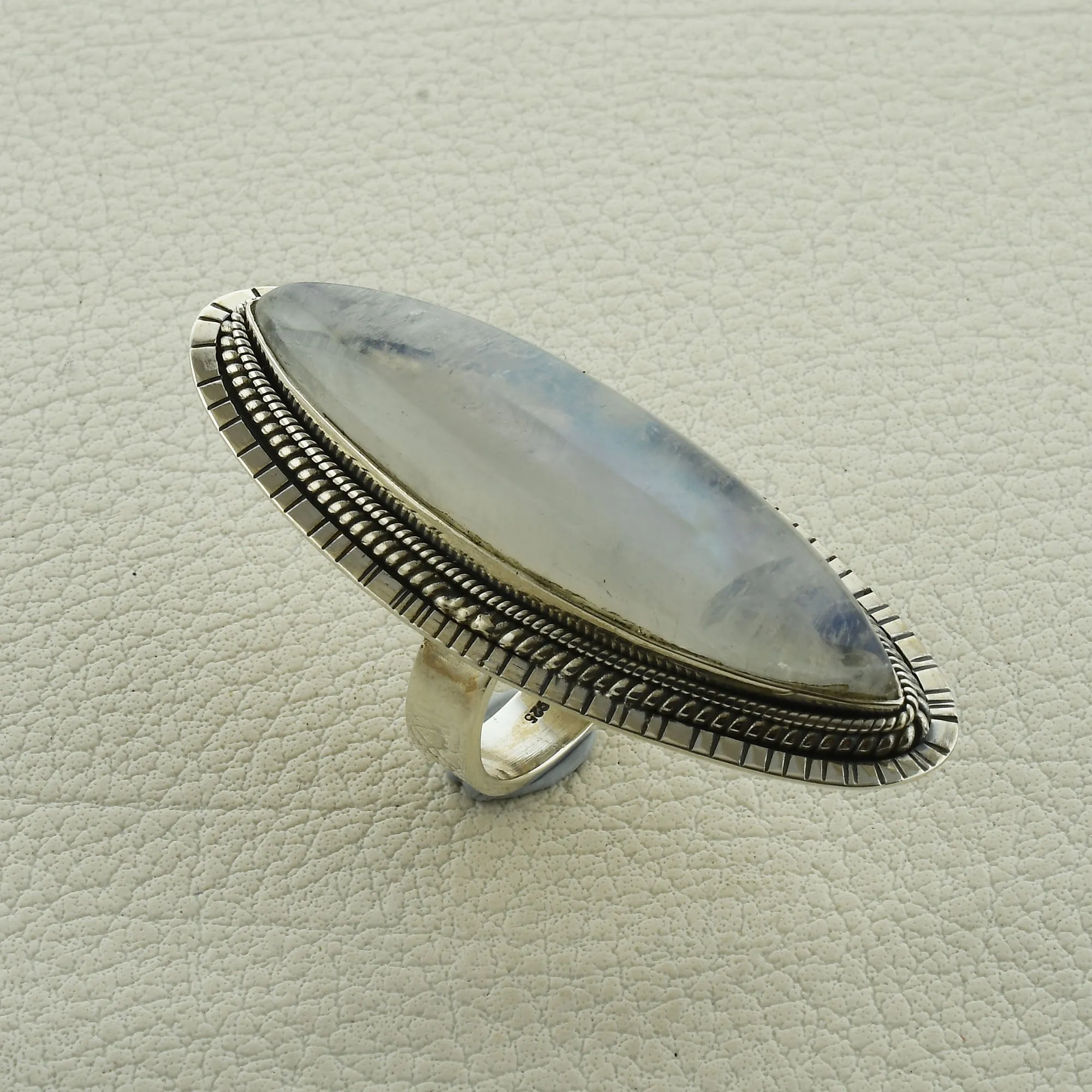 Vibrant flash Moonstone Sterling Silver Ring