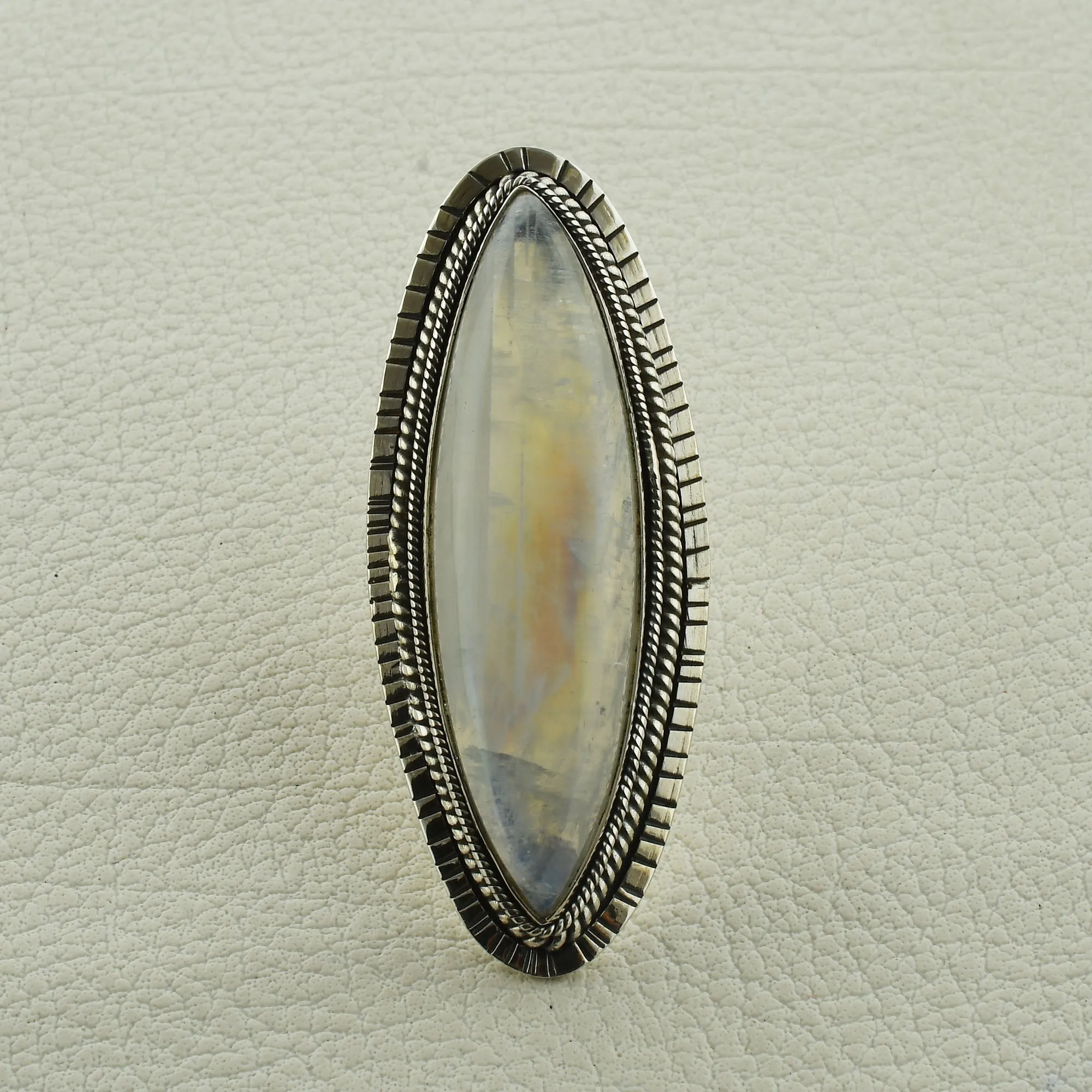 Vibrant flash Moonstone Sterling Silver Ring