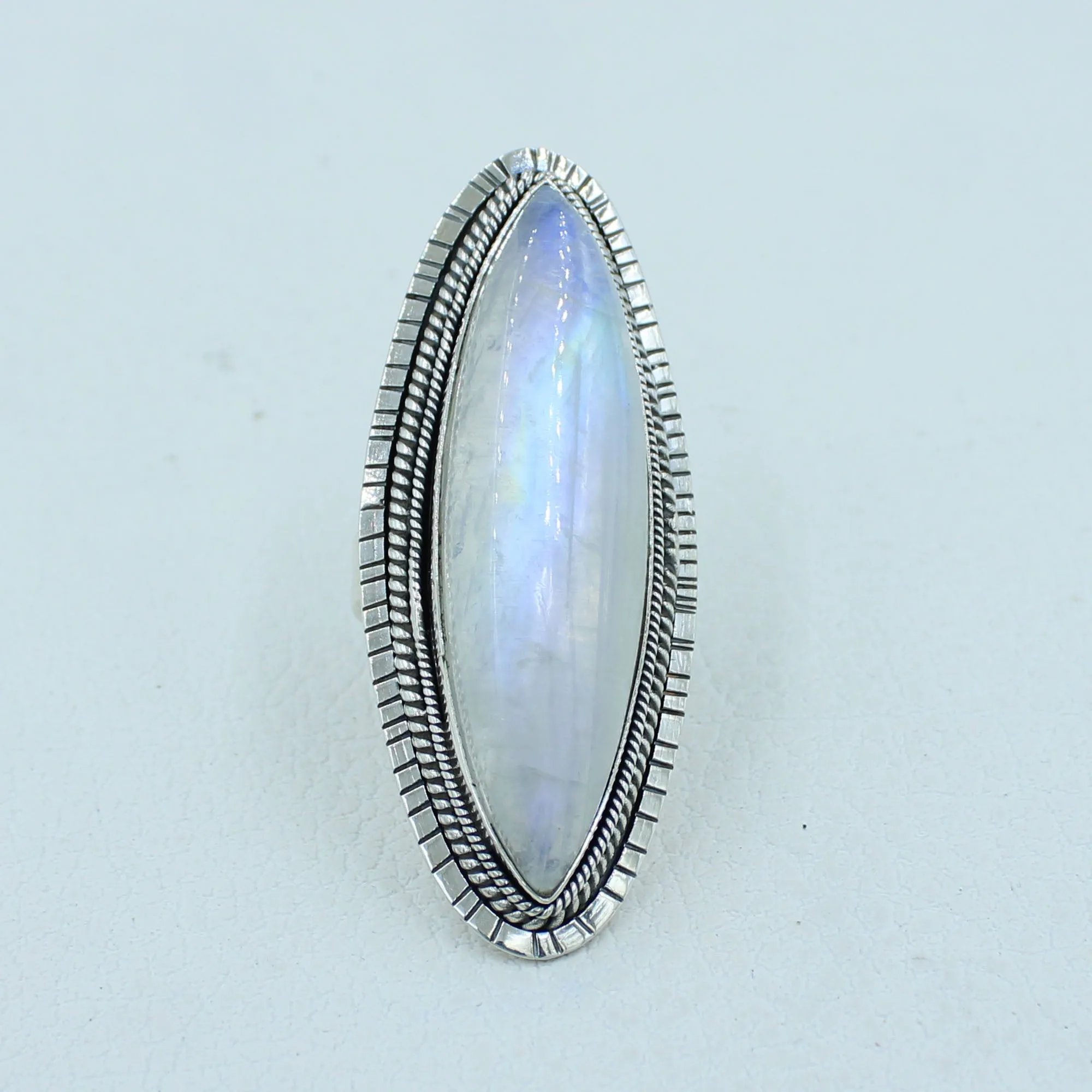 Vibrant flash Moonstone Sterling Silver Ring