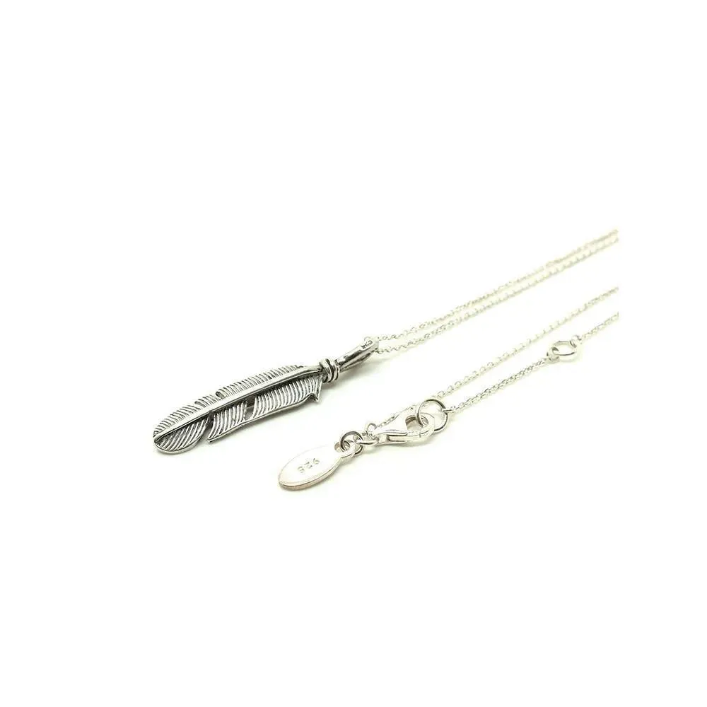 Vintage 1970's Sterling Silver Feather Pendant