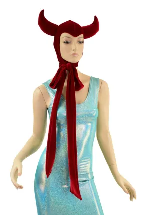 Vintage Style Red Velvet Devil Bonnet